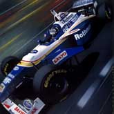 Damon Hill wins the F1 world championship in 1996 driving for Williams Renault.